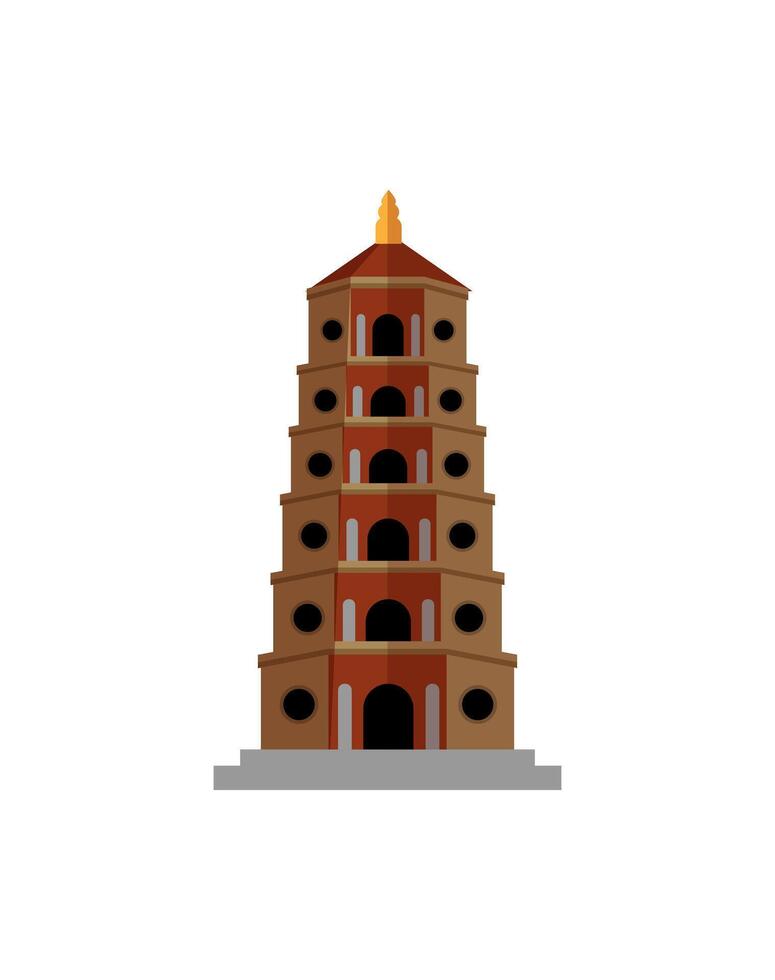 An illustration of a pagoda tower vector