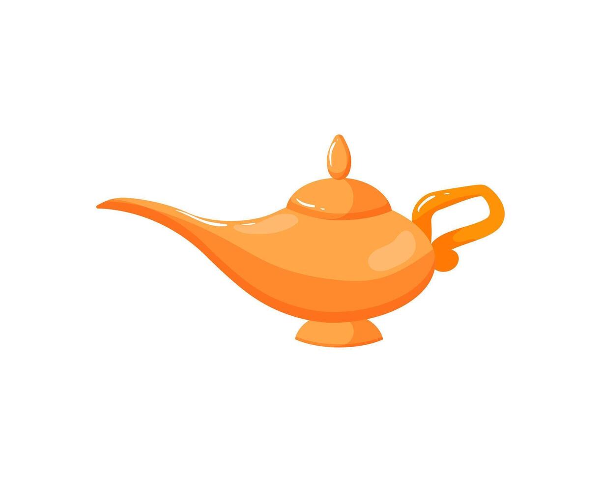 Magic lamp cartoon icon illustration vector