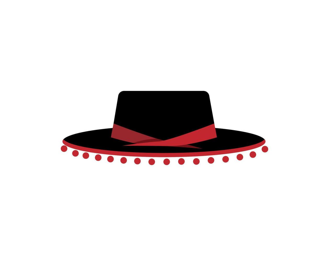 A black hat with red trim on it vector