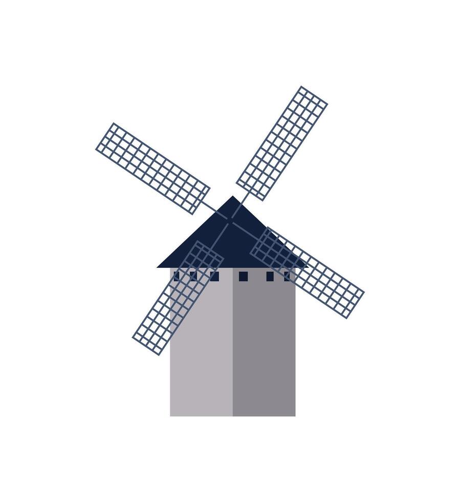 A windmill on a white background vector