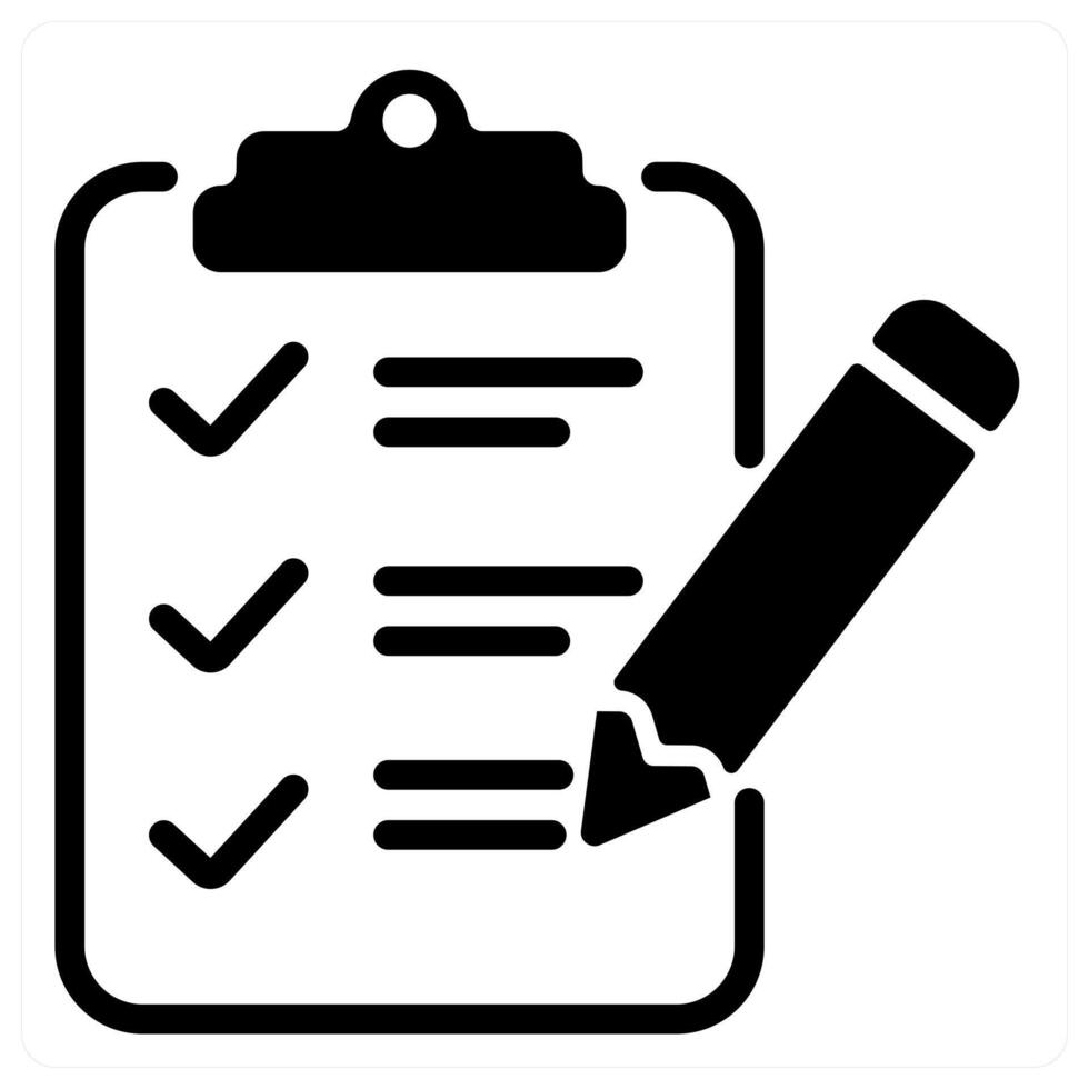 testing sheet and checklist in black duo line vector