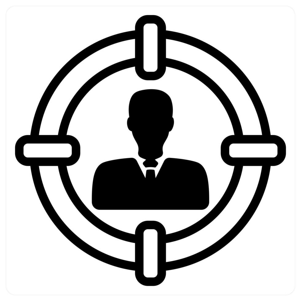 target customer and audience in black duo line vector