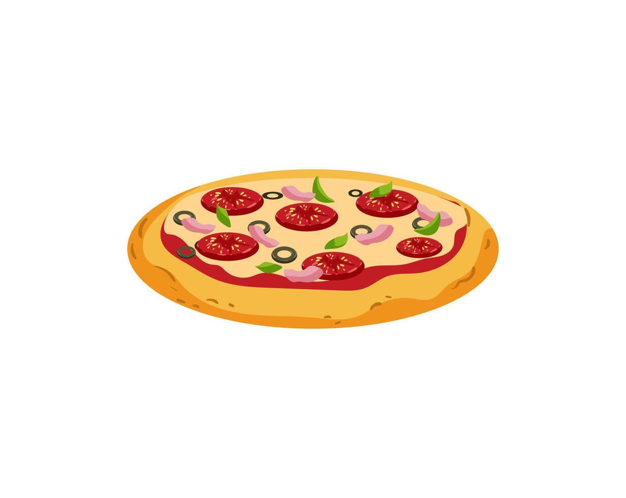 Pizza illustration isolated on white background vector
