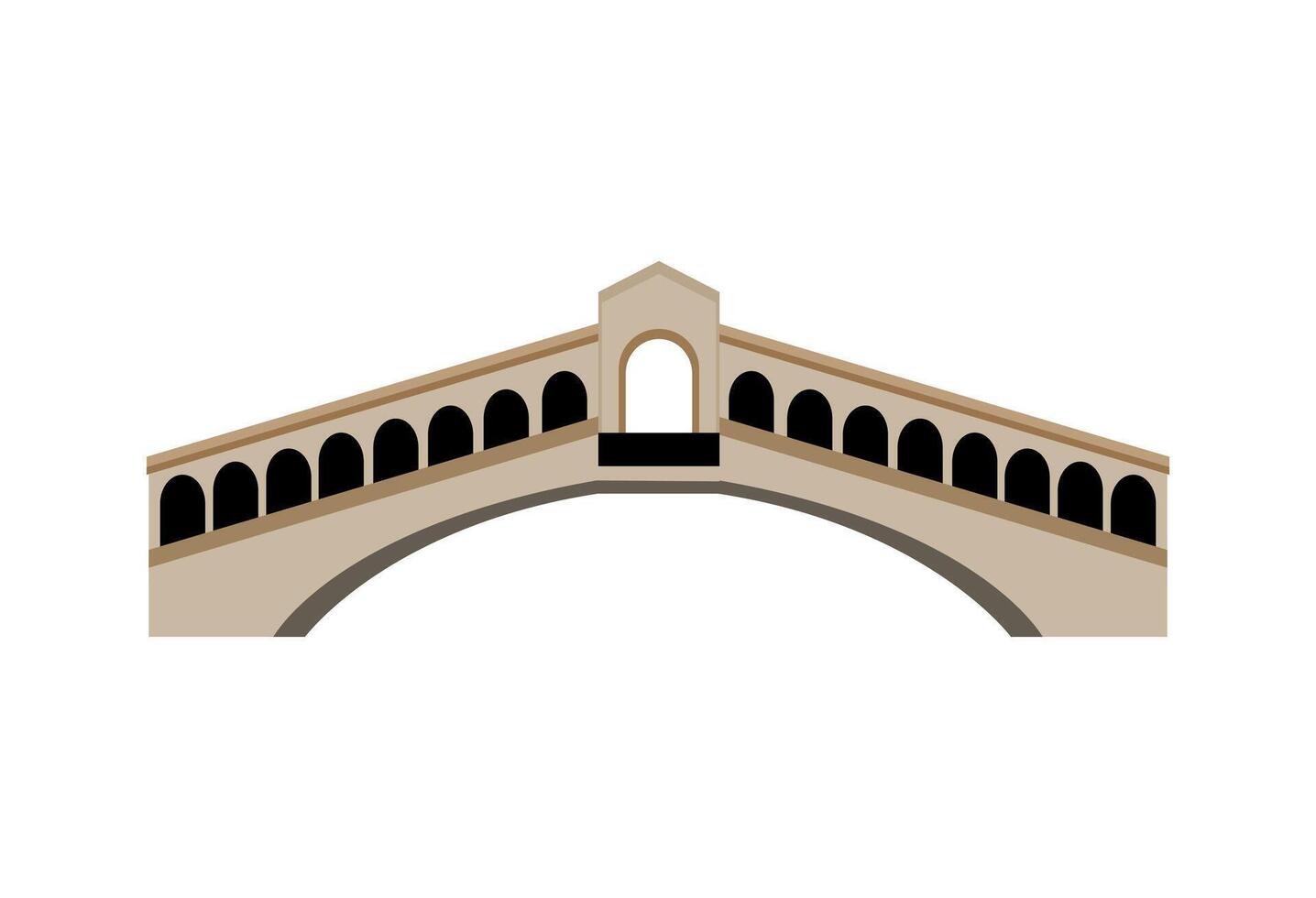 An icon of a bridge with arches on it vector