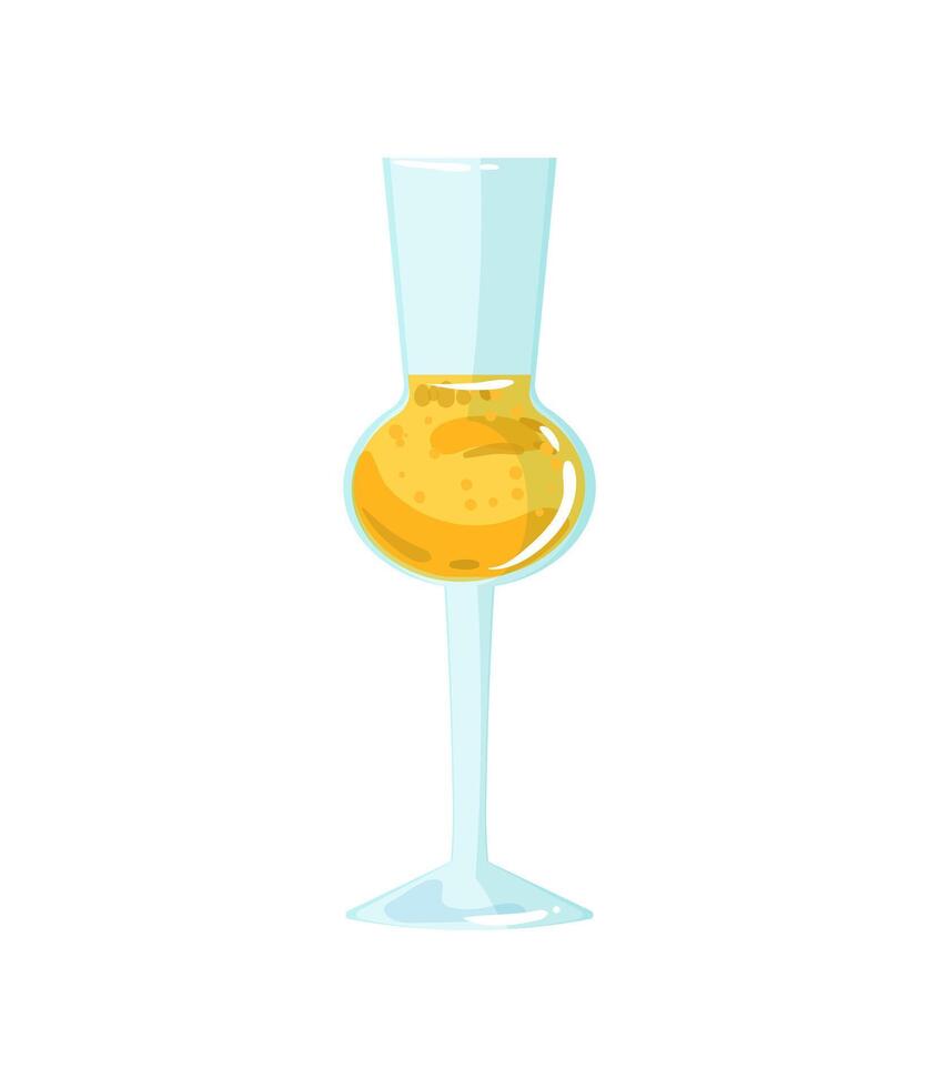 A glass with a drink in it on a white background vector