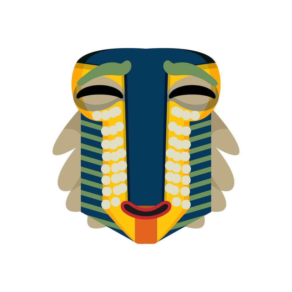 An illustration of a mask with a colorful face vector