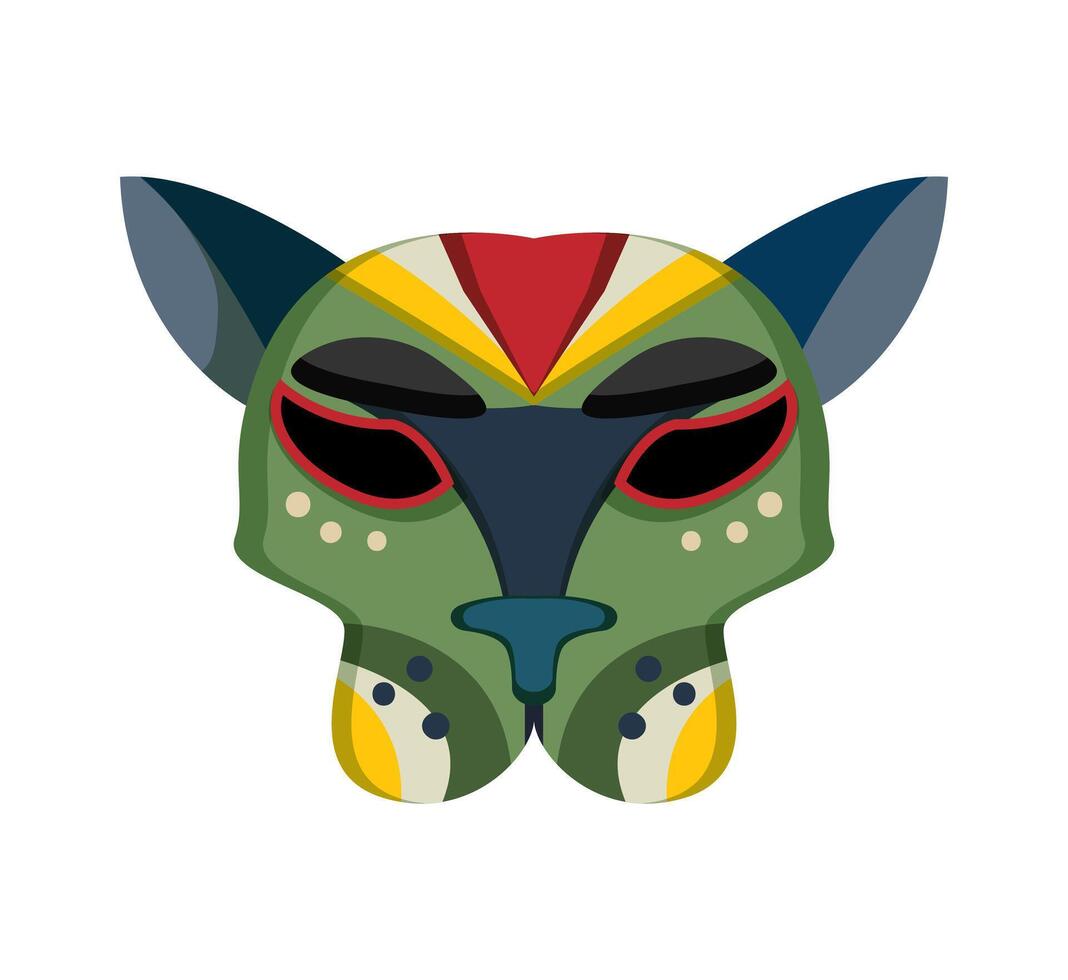 A colorful mask with a cat face on it vector