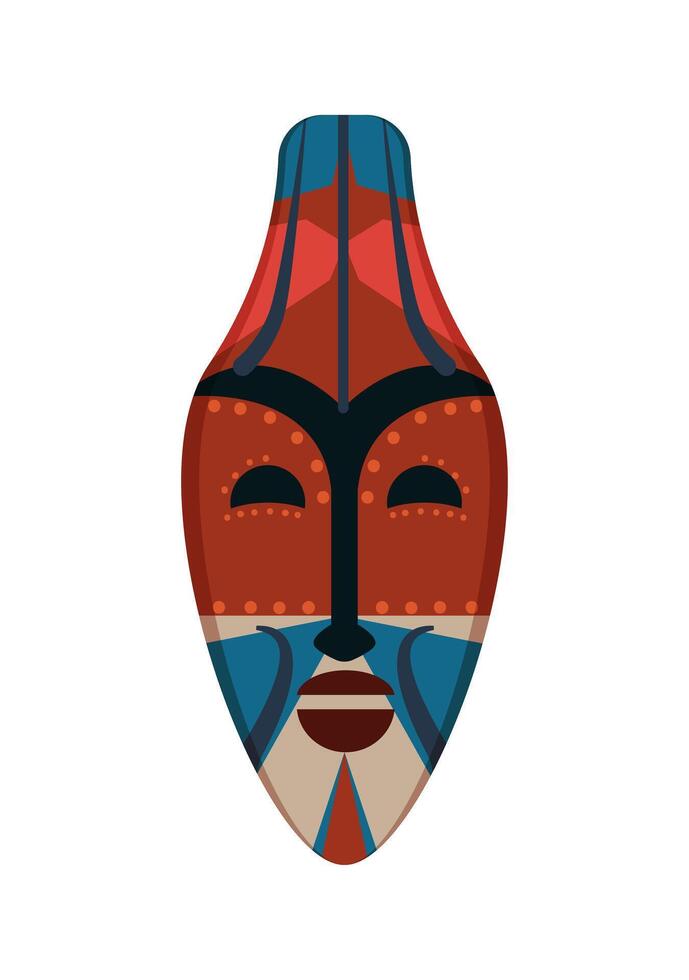 African tribal mask illustration isolated on white background vector
