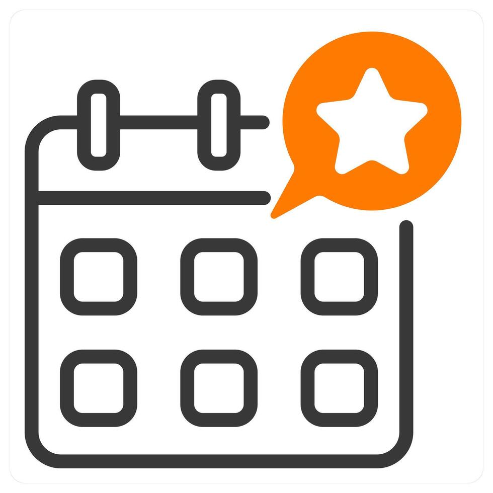 event schedule and calendar in orange and black duo line vector