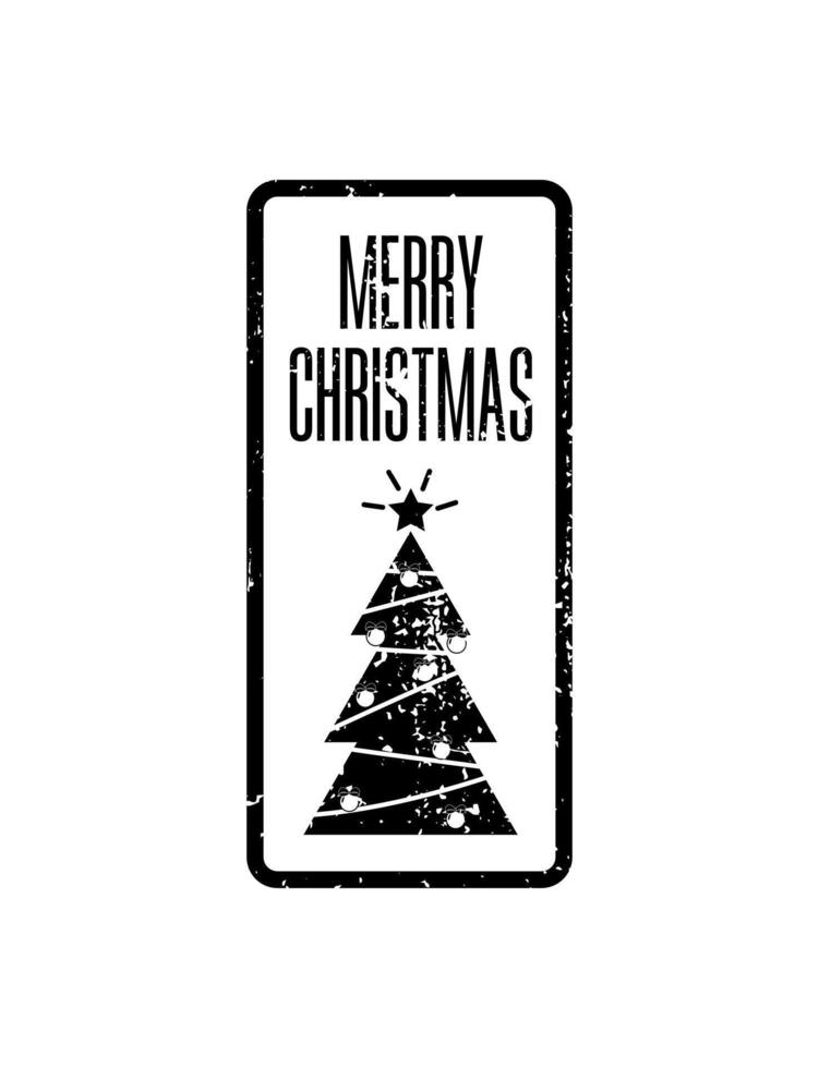 Merry christmas stamp vector
