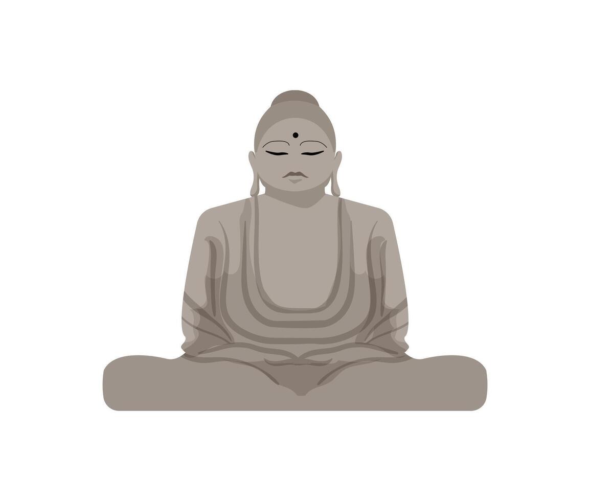 Buddha meditation icon illustration on white background vector
