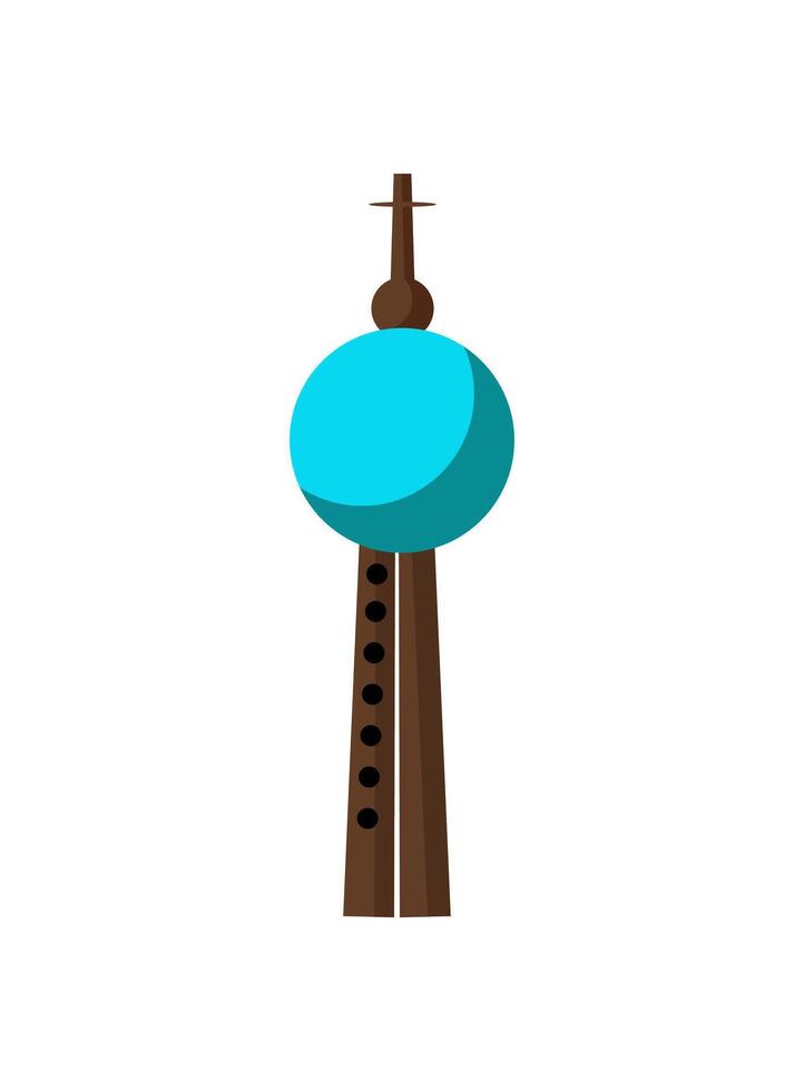 A cartoon tower with a blue ball on top vector