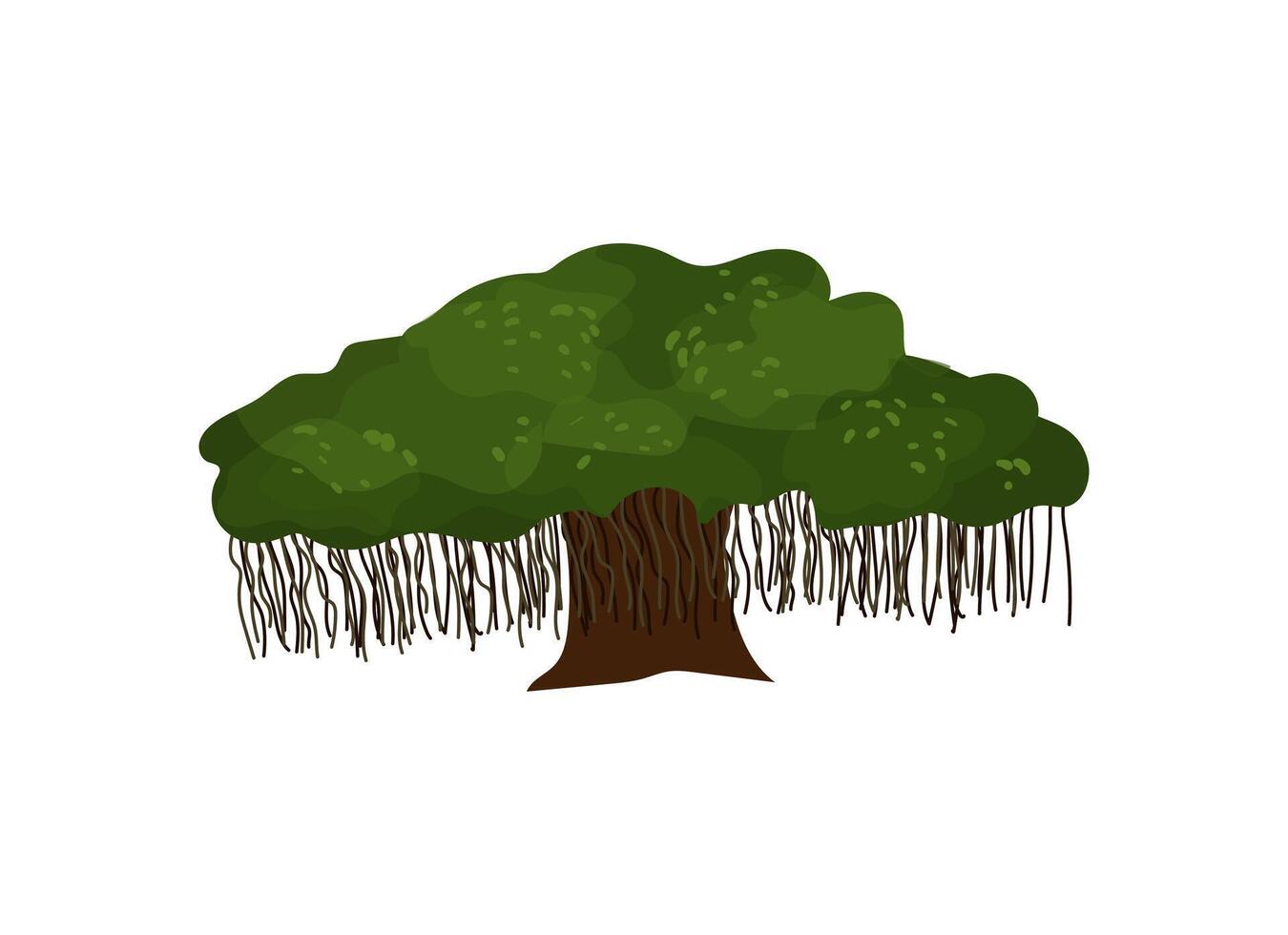 A cartoon tree with long leaves on it vector