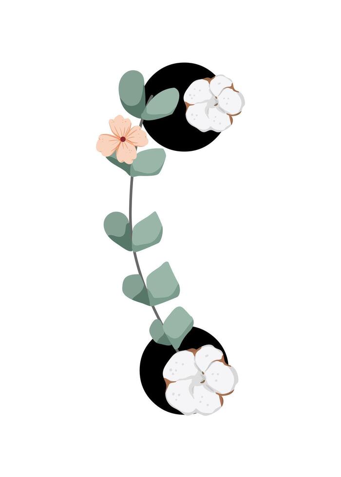 A plant with flowers and leaves on it vector