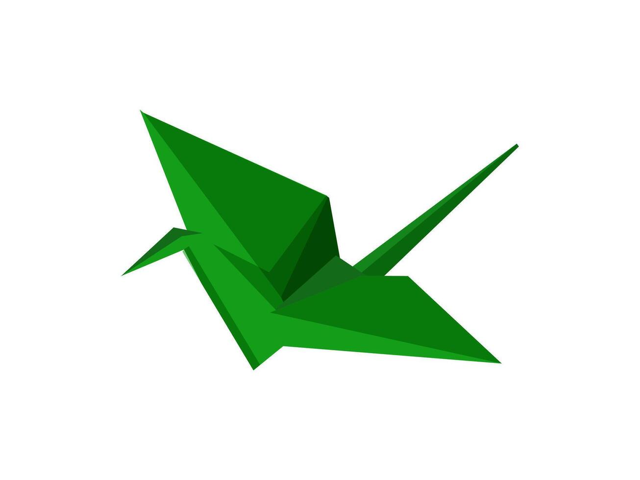 A green origami bird on a white background vector