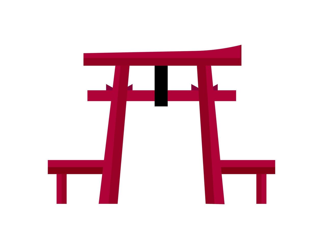Japanese tori gate isolated illustration vector