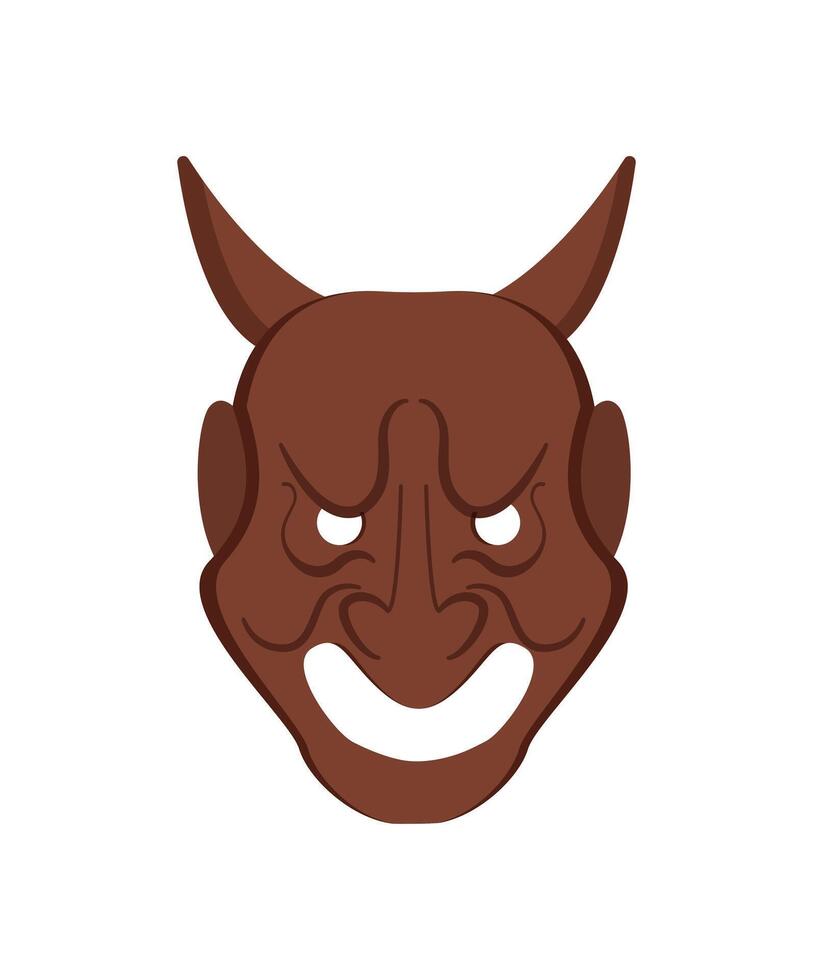 A devil mask with horns on a white background vector