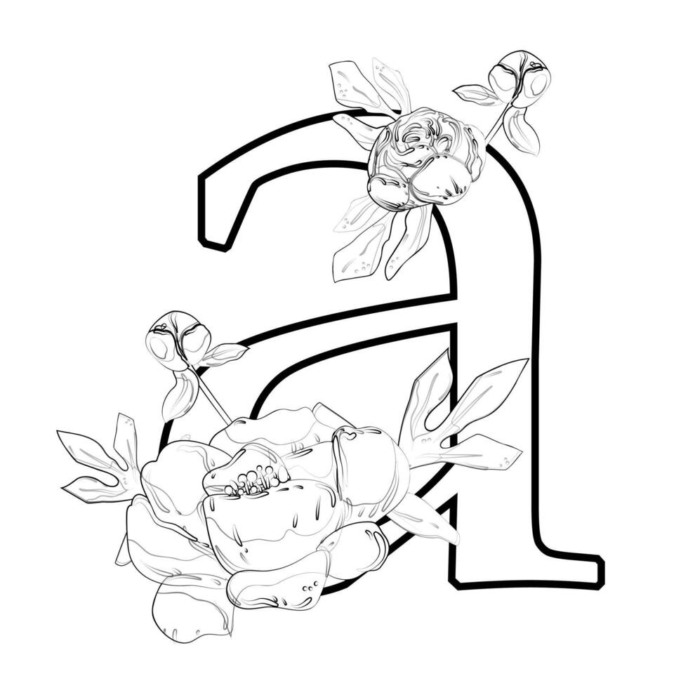 A coloring page with the letter a vector