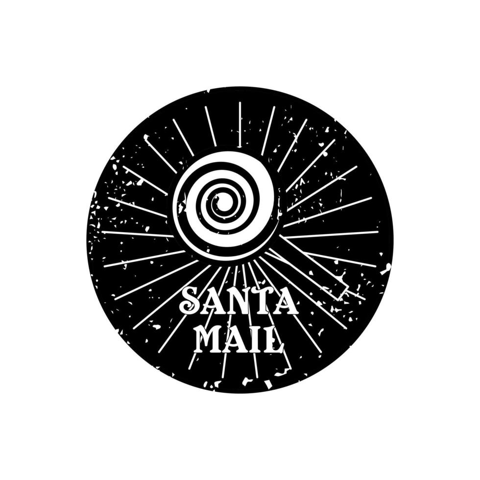 Santa Mail Spiral Emblem vector