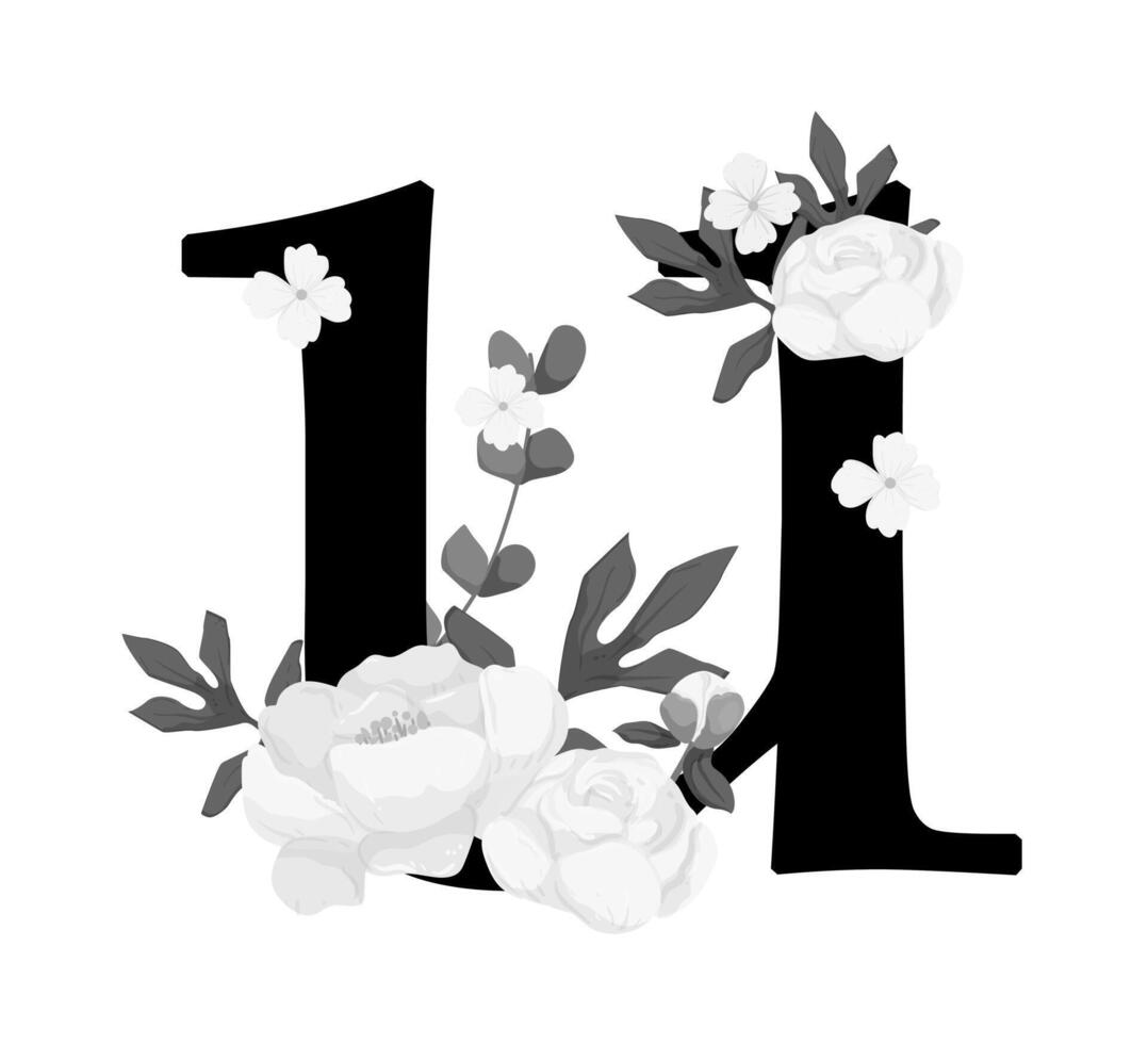 The letter u is surrounded by flowers vector