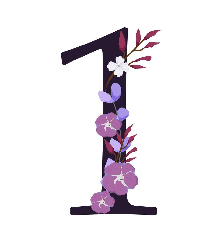 Number one illustration vector