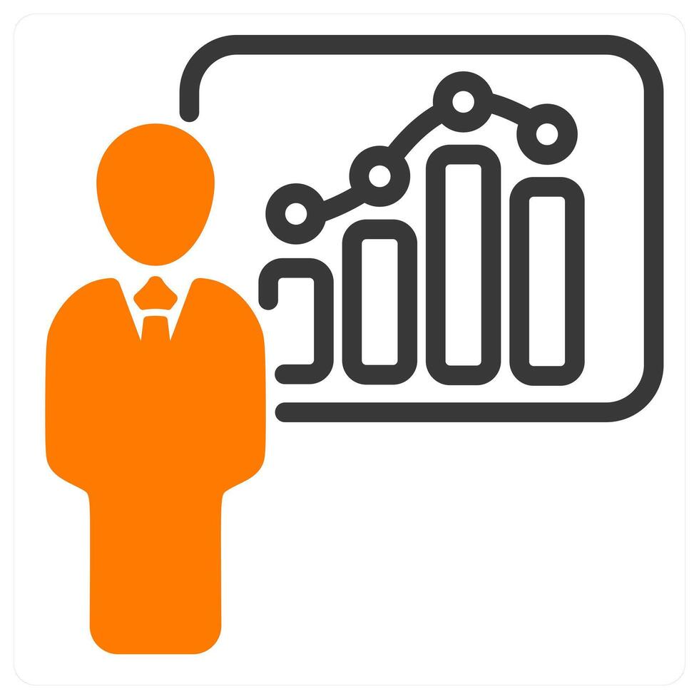 graphical presentation and charts in orange and black duo line vector