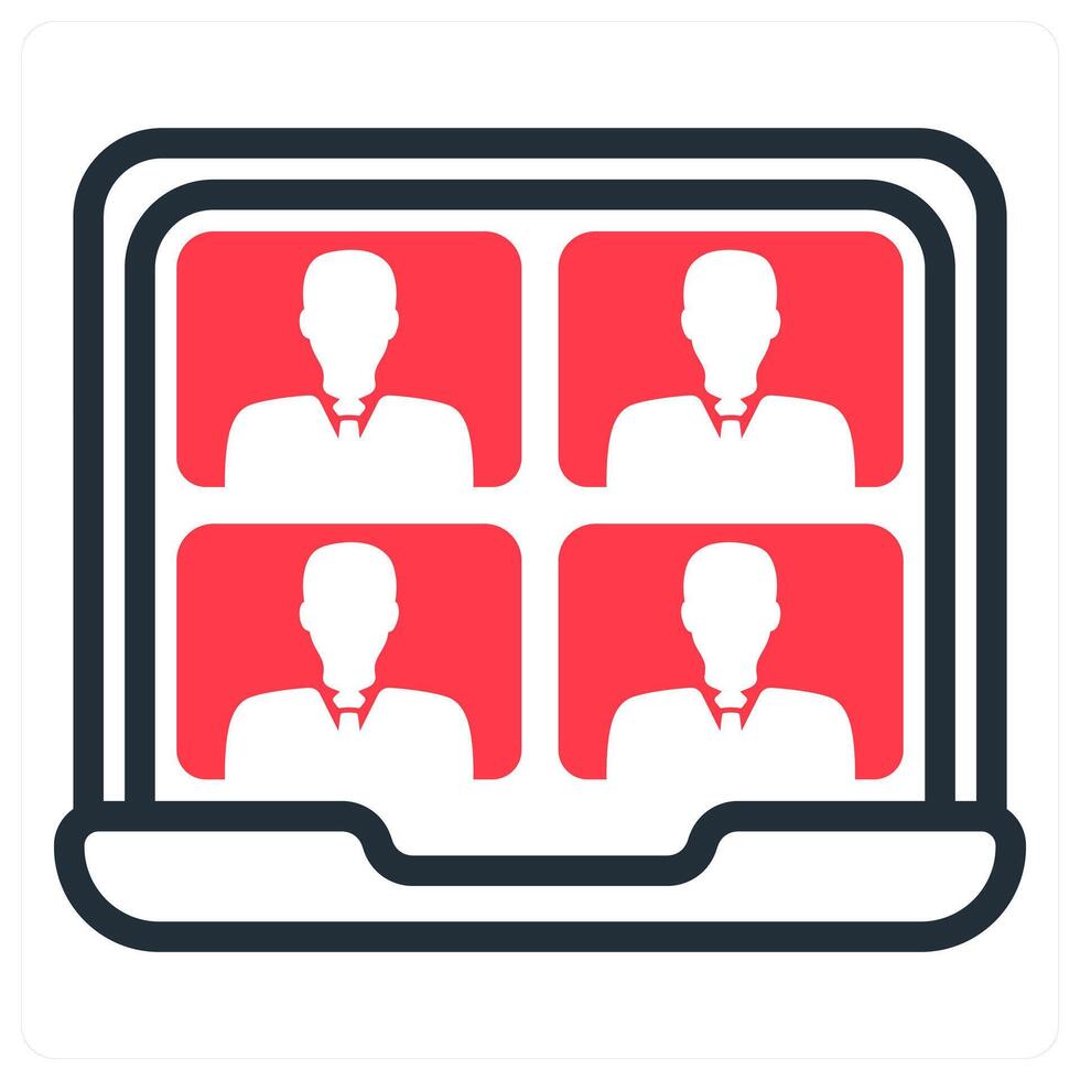 conference and meeting in red and black duo line vector