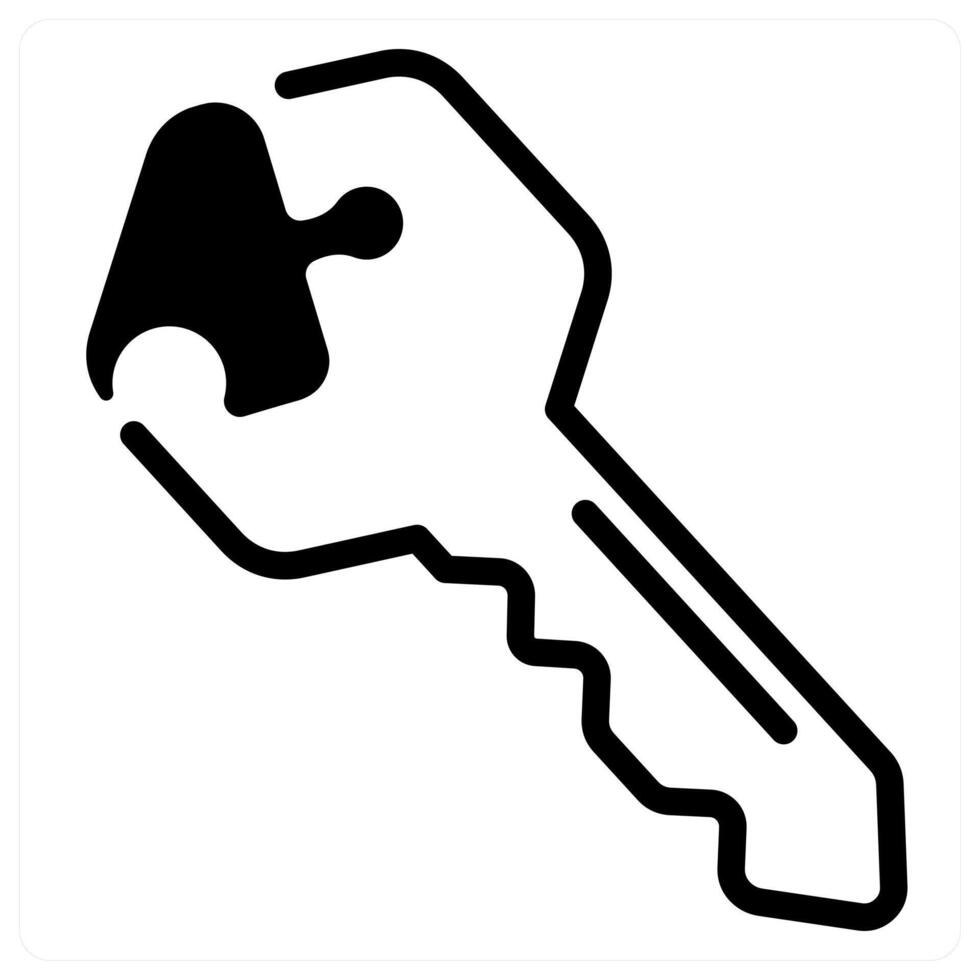 solution key and answer in black duo line vector