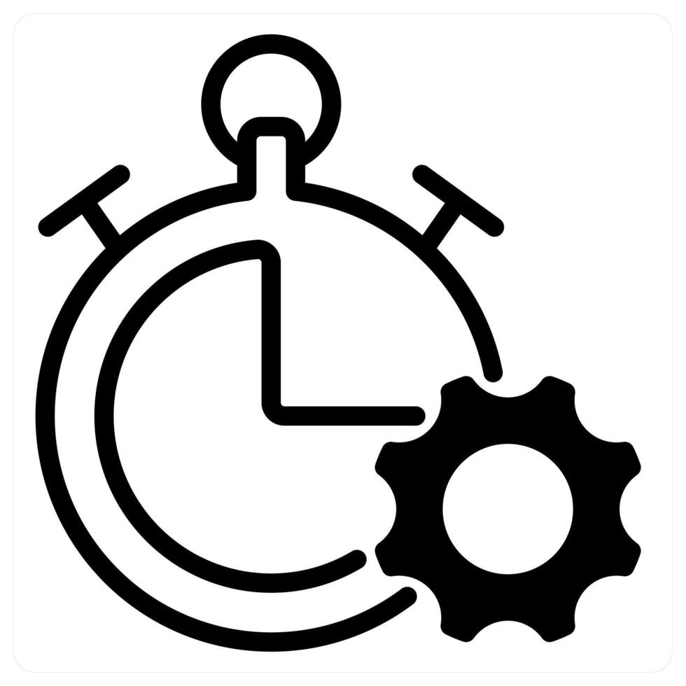 productivity and focus in black duo line vector