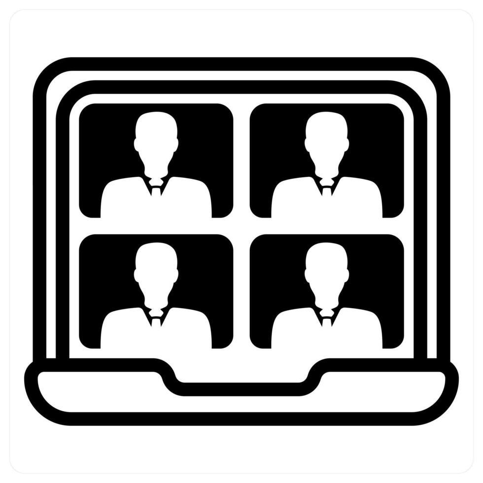 conference and meeting in black duo line vector