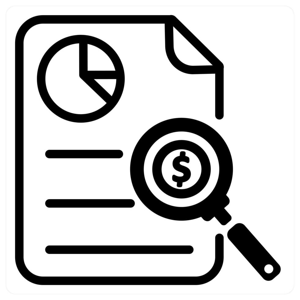 business report and graph in black duo line vector