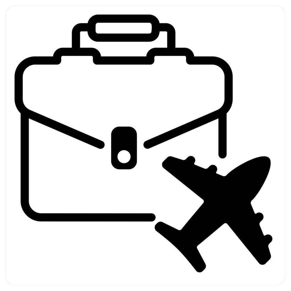 business travel and meeting in black duo line vector