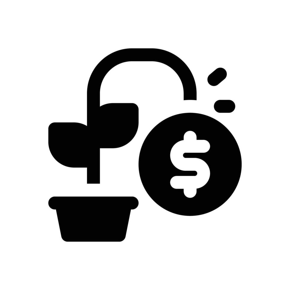 loss investment glyph icon. Strong and solid icon for websites, mobile interfaces, presentations, and visual branding. High quality and easy to edit. vector