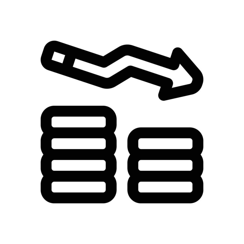 loss money line icon. Clean and minimalist icon for websites, mobile apps, presentations, and logos. Fully scalable and customizable for any project. vector