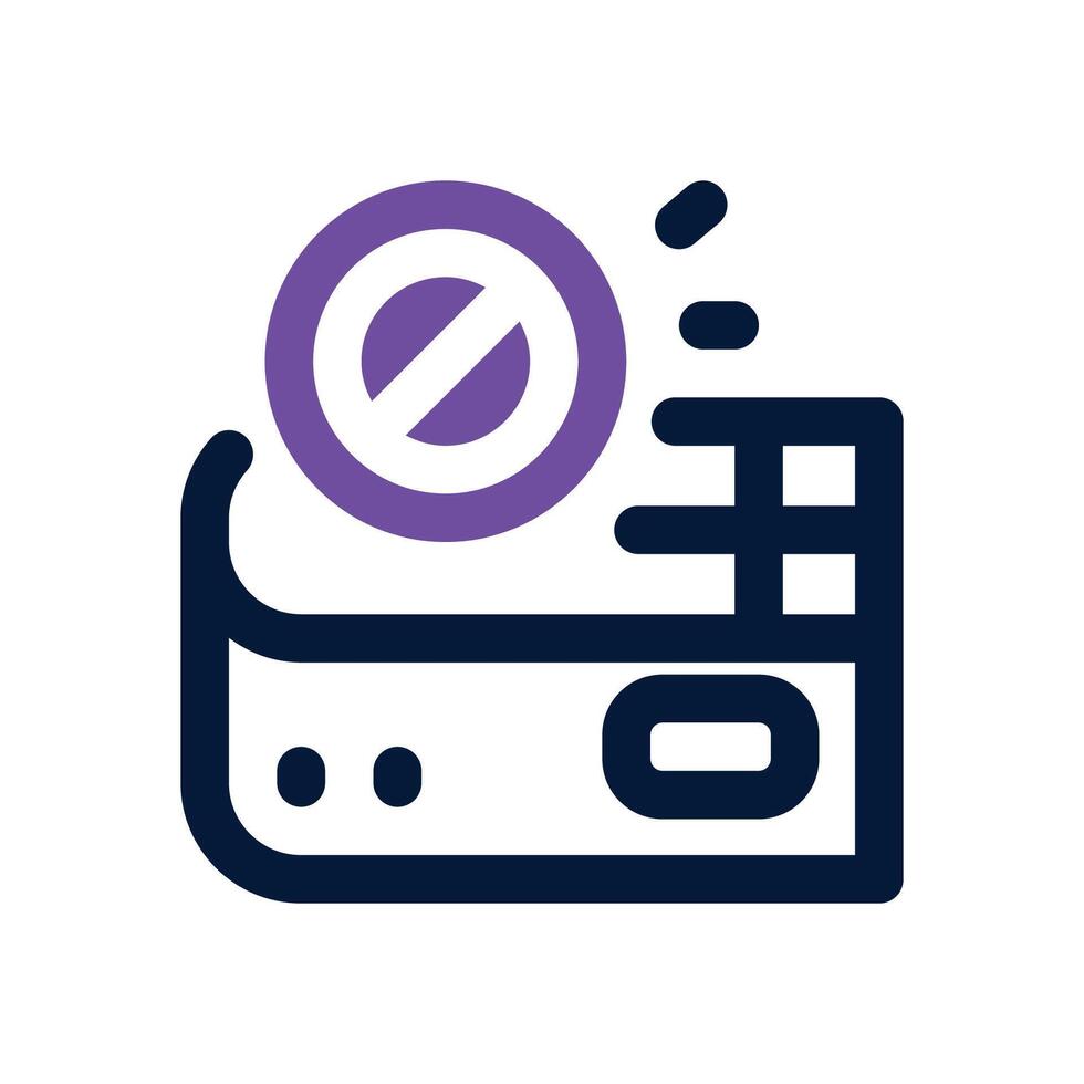 loss wallet dual tone icon. Sleek and modern icon for websites, mobile apps, marketing materials, and corporate design. Fully scalable and ready to use. vector
