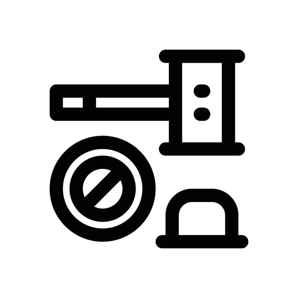 no law line icon. Clean and minimalist icon for websites, mobile apps, presentations, and logos. Fully scalable and customizable for any project. vector