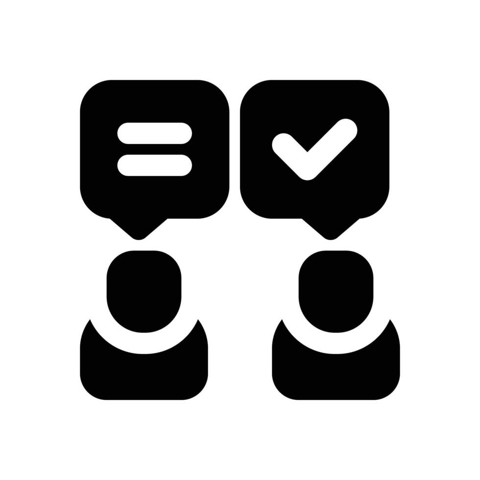 negotiation glyph icon. Strong and solid icon for websites, mobile interfaces, presentations, and visual branding. High quality and easy to edit. vector