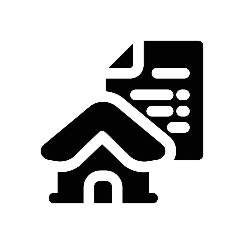 property contract glyph icon. Strong and solid icon for websites, mobile interfaces, presentations, and visual branding. High quality and easy to edit. vector