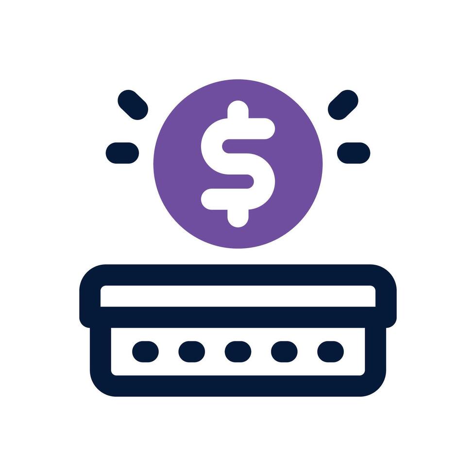 donation dual tone icon. Sleek and modern icon for websites, mobile apps, marketing materials, and corporate design. Fully scalable and ready to use. vector