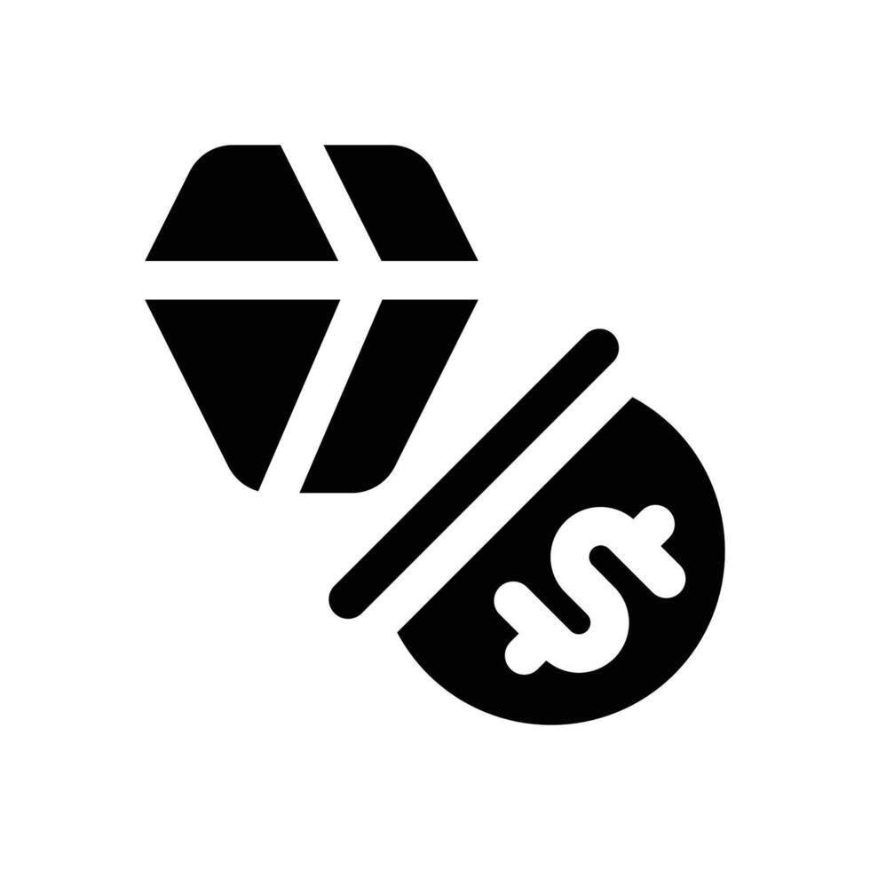 diamond glyph icon. Strong and solid icon for websites, mobile interfaces, presentations, and visual branding. High quality and easy to edit. vector