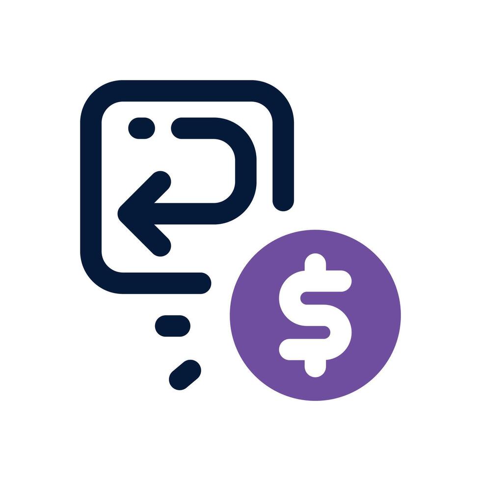 payment refund dual tone icon. Sleek and modern icon for websites, mobile apps, marketing materials, and corporate design. Fully scalable and ready to use. vector