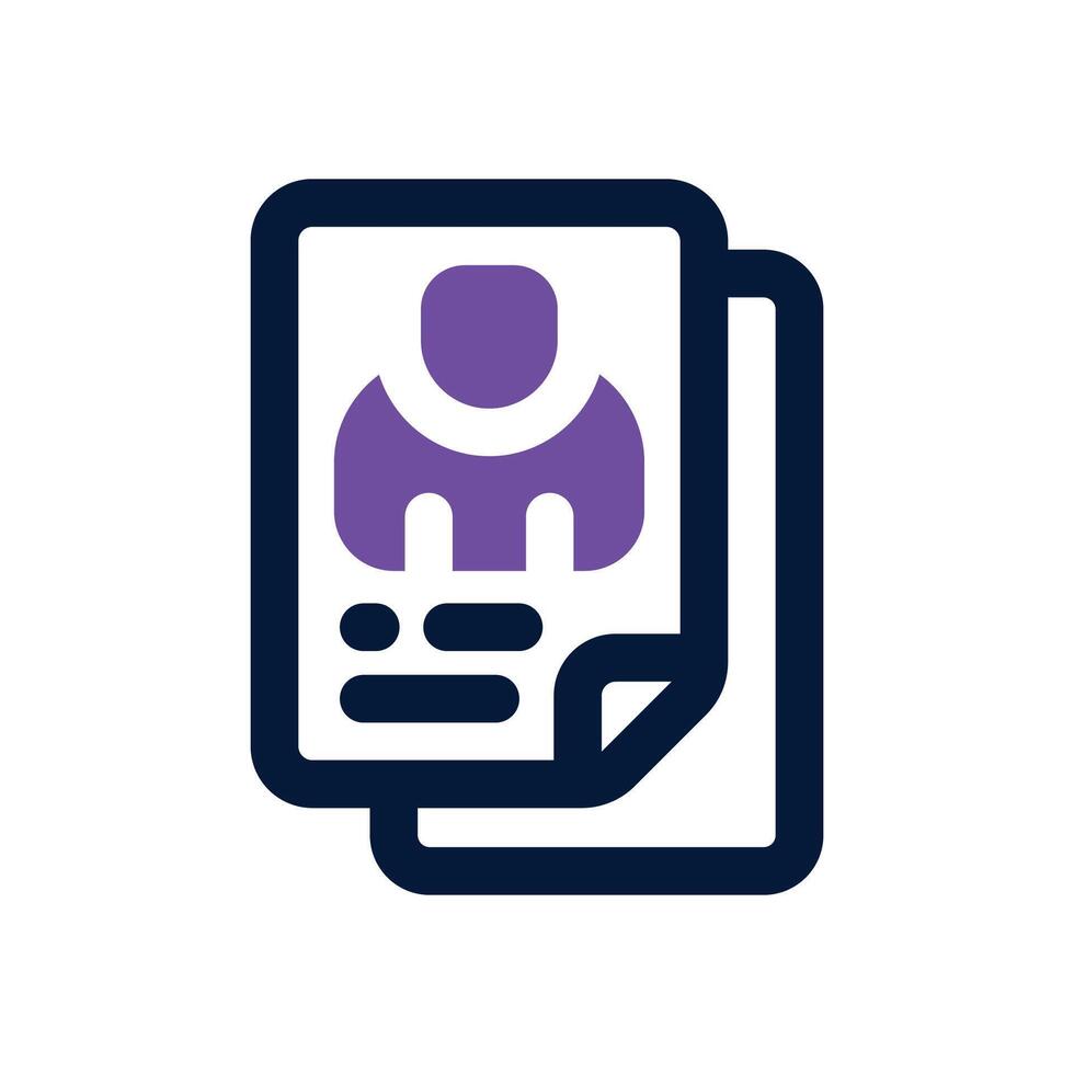 resume dual tone icon. Sleek and modern icon for websites, mobile apps, marketing materials, and corporate design. Fully scalable and ready to use. vector