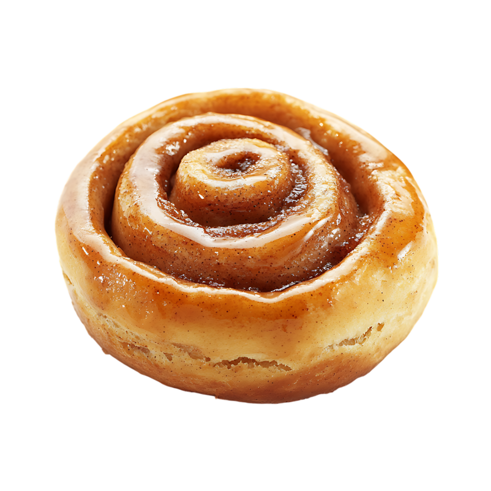 Delicious glazed cinnamon roll, baked pastry png