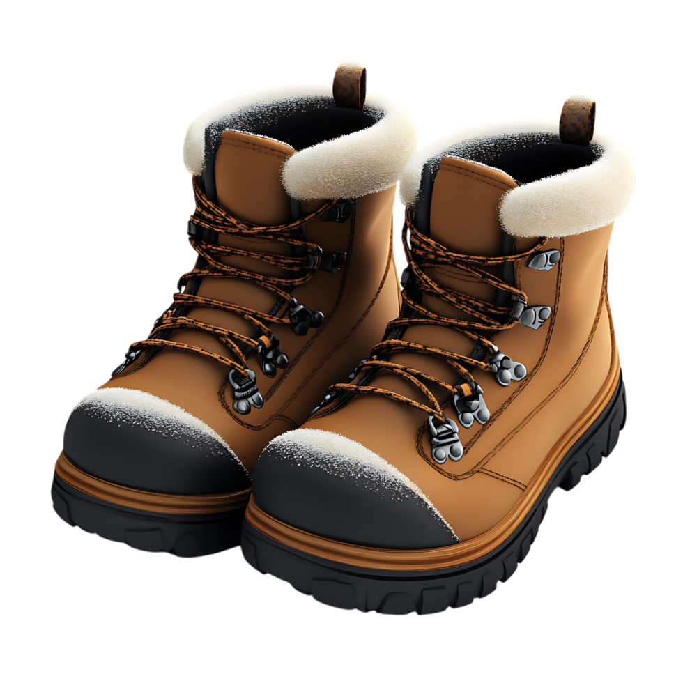 Pair of warm winter boots, ready for adventure. png