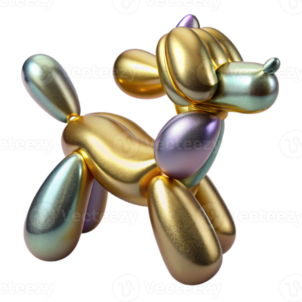 dramatic classic Balloon Animal Dog Twisted Shape Isolated detailed png