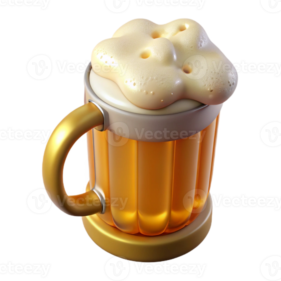 wonderful traditional Beer Mug with Froth Isolated for Pub Menus genuine png