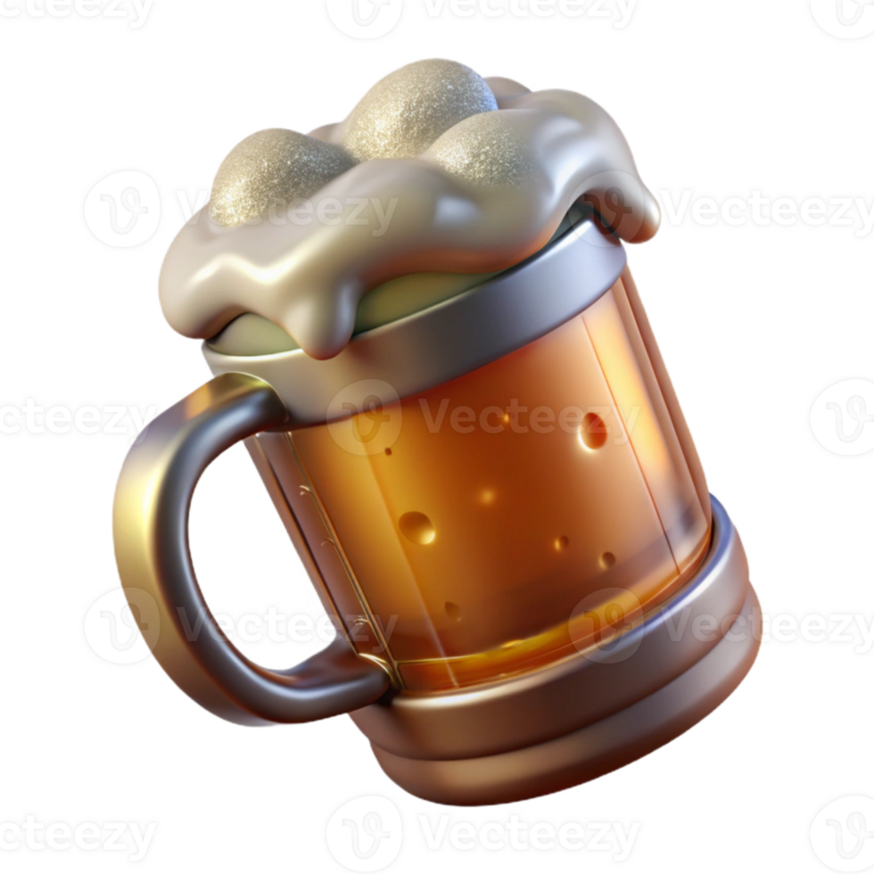 magnificent abstract Beer Mug with Foam Oktoberfest Isolated for Brewery Promotions genuine png