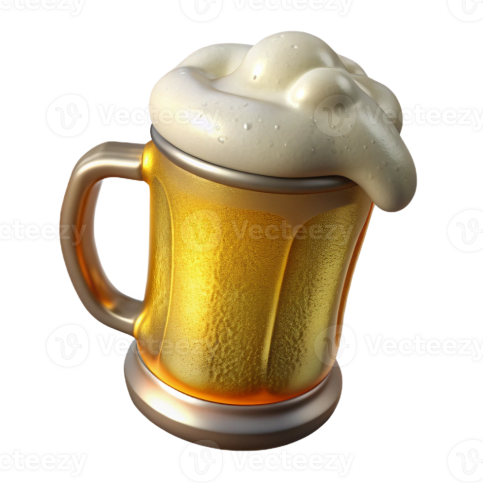 stunning traditional Beer Mug with Froth Isolated for Pub Menus high quality png