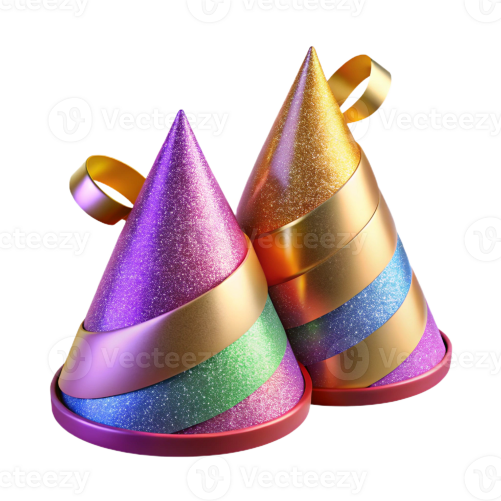 extraordinary rustic Birthday Party Hats Colorful Set Cutout high resolution png