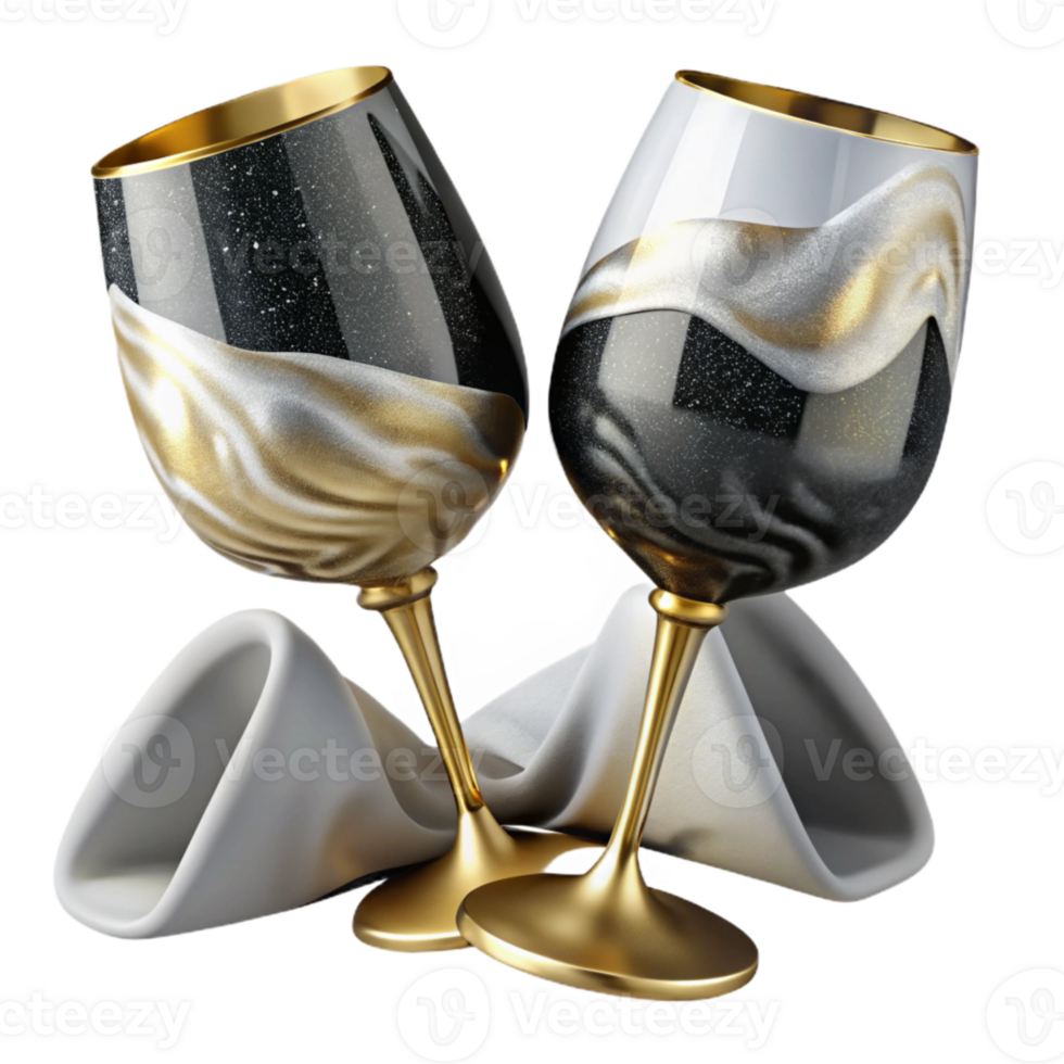 impressive classic Black and White Wine Glasses Transparent for Wine Lists genuine png